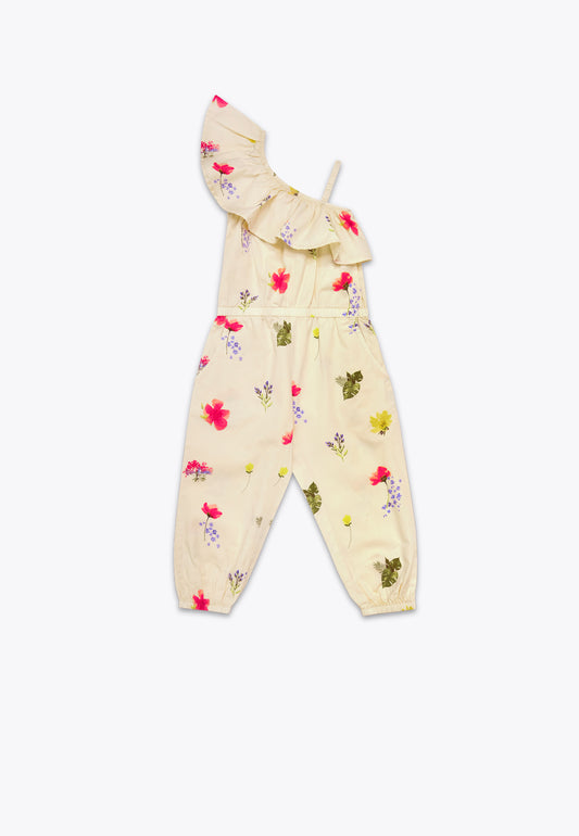 Tuta con Stampa Allover in Gabardine