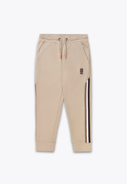 Pantalone in Felpina con Zip e Nastro Rigato